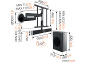 Vogel's promociona su soporte de pared NEXT 7345 con una barra de sonido y  un subwoofer